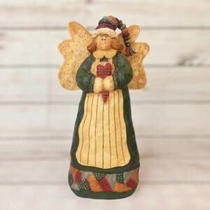 Country Heart Style Angel Patchwork Wings Christmas Figurine Holiday Decor